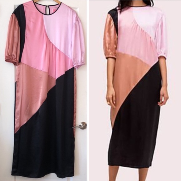 Kate Spade Collection Color Block Silk Midi Dress, Size 14. Retail $698. - Picture 4 of 14